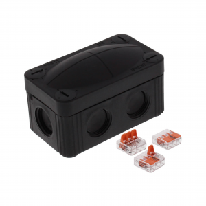 Wiska COMBI® 206 IP66 Black c/w 3 x WAGO 221-413