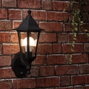 Mayfair IP44 Up/Down Wall Lantern with PIR Sensor Black - Image 3