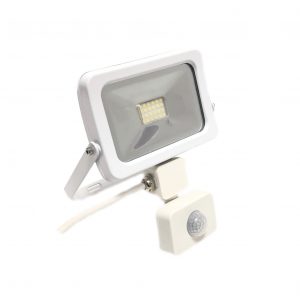 10W White LED Slim Floodlight With Sensor 6000K