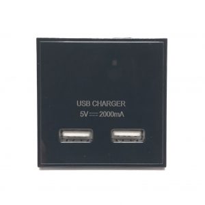 Euro Module USB Charger Black