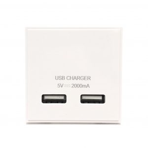 Euro Module USB Charger White