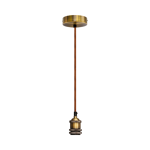 Vintage E27 Single Pendant 1.8M Antique Brass