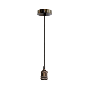 Vintage E27 Single Pendant 1.8M Black Chrome