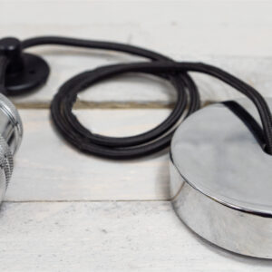 Vintage E27 Single Pendant 1.8M Bright Silver - Image 3