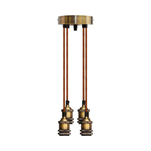 Vintage Quad E27 Pendant 1.8M Antique Brass