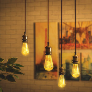 Vintage Quad E27 Pendant 1.8M Antique Brass - Image 3