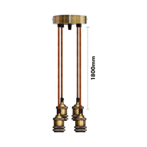 Vintage Quad E27 Pendant 1.8M Antique Brass - Image 6