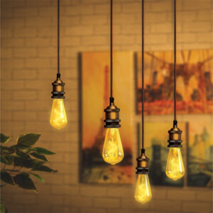 Vintage Quad E27 Pendant 1.8M Antique Gold - Image 3