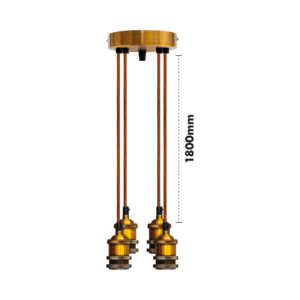 Vintage Quad E27 Pendant 1.8M Antique Gold - Image 6