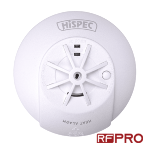 Hispec RF Pro Radio Frequency Mains Heat Detector with 10yr Rechargeable Lithium Battery Backup