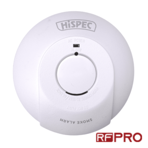 Hispec RF Pro Radio Frequency Mains Smoke Detector with 10yr Rechargeable Lithium Battery Backup