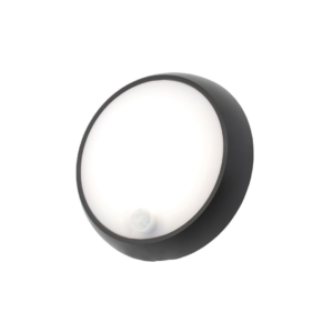 Cano 8W LED Round Bulkhead With PIR Black IP65 4000K