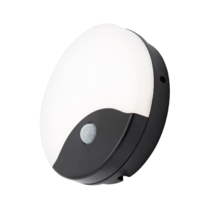 Turus 15W LED CCT Round Bulkhead With PIR IP65 Black