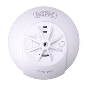Hispec Mains Interconnectable Fast Fix Heat Detector With 10yr Rechargeable Lithium Battery Backup