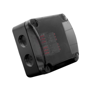 Q-NECT 85x85x52mm IP66 Weatherproof Enclosure With Semi-Transparent Lid Black