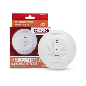 Hispec Mains Heat Alarm With 9V Battery Backup & Fast Fix Base