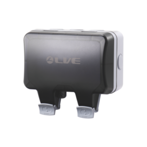 Live 2 Gang 13A Weatherproof Switched Socket