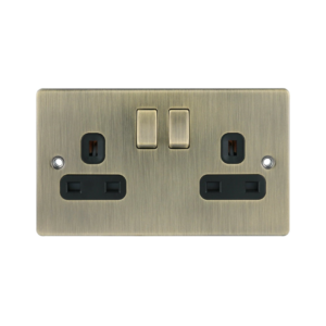 Antique Brass 2 Gang 13A DP Switched Socket - Image 1